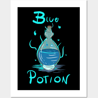 Blue potion bottle Posters and Art